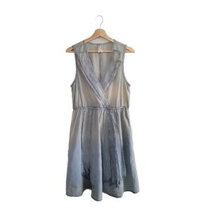 MAEVE Anthropologie Chambrey Sleeveless Wrap-style Dress Size M